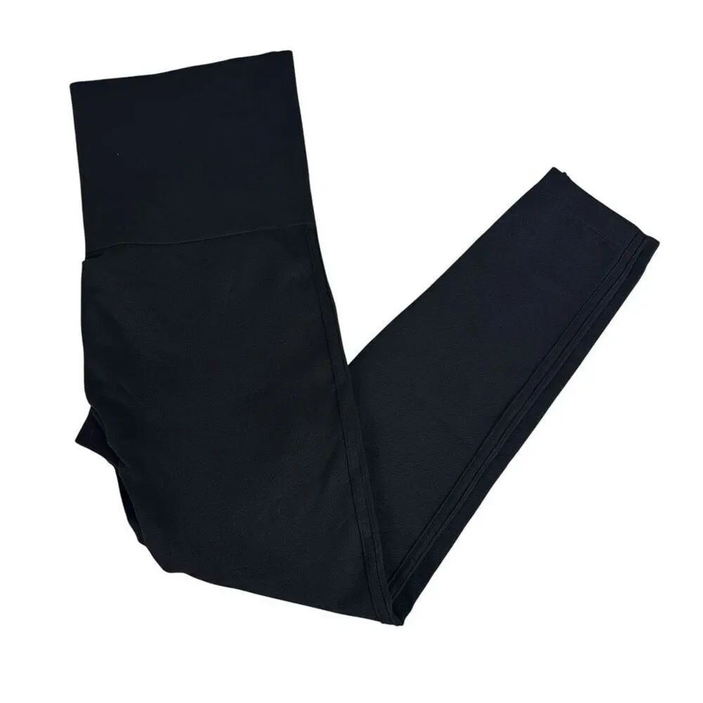Spanx Women’s Look At Me Now Seamless Leggings Women's 3X Black Ribbed Waist